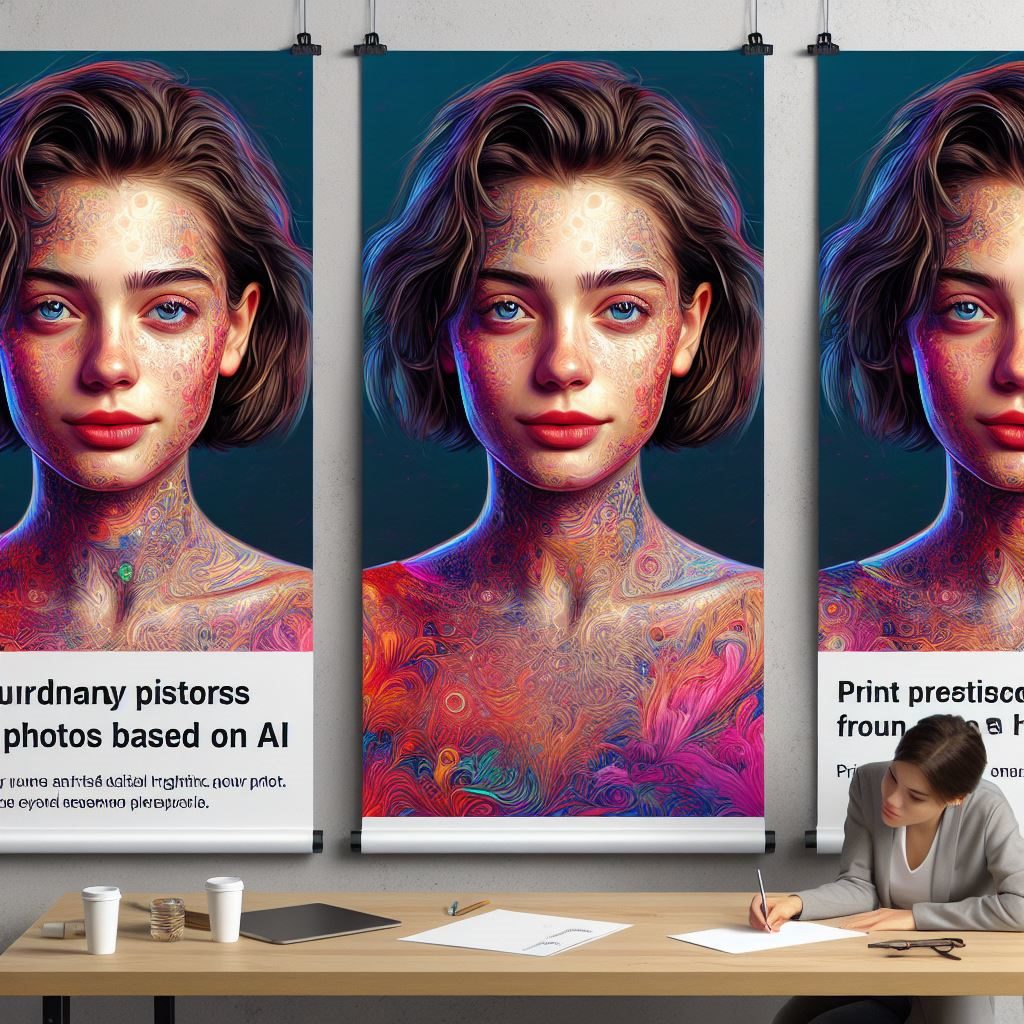 Печать плакатов и наклеек по фотографиям на базе ИИ